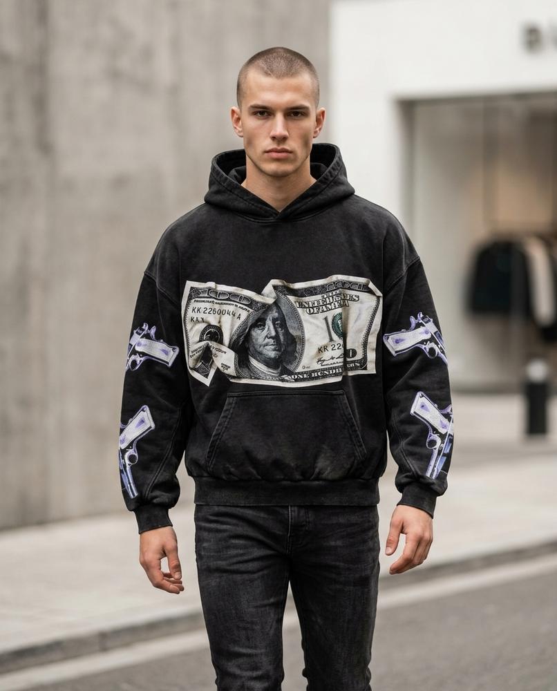 Zumieze - Yerov | Printed Washed Hoodie Unisex