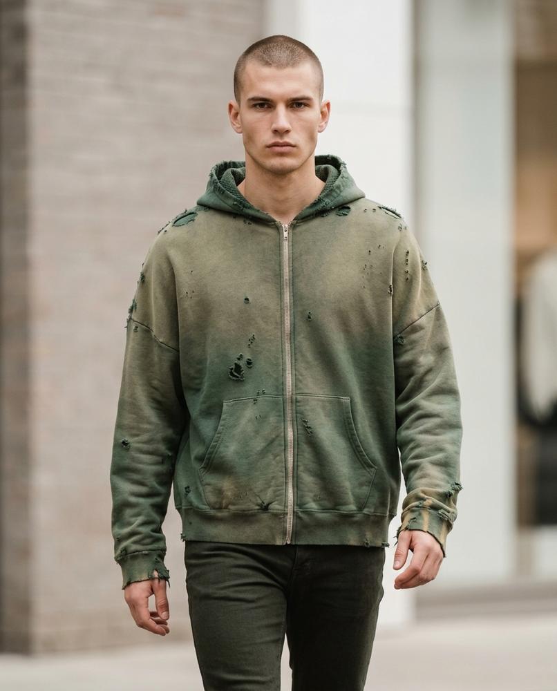 Zumieze - Sozus | Distressed Zip-Up Hoodie Men