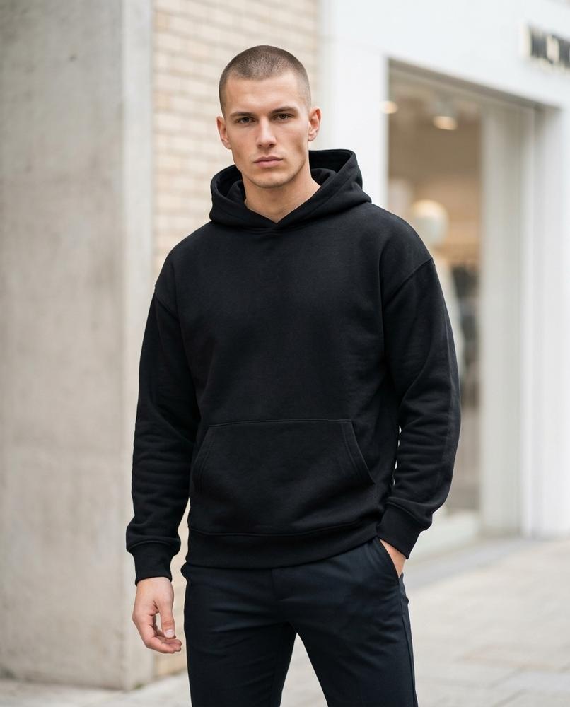 Zumieze - Yiwed | Loose-Fit Fleece-Lined Hoodie Men