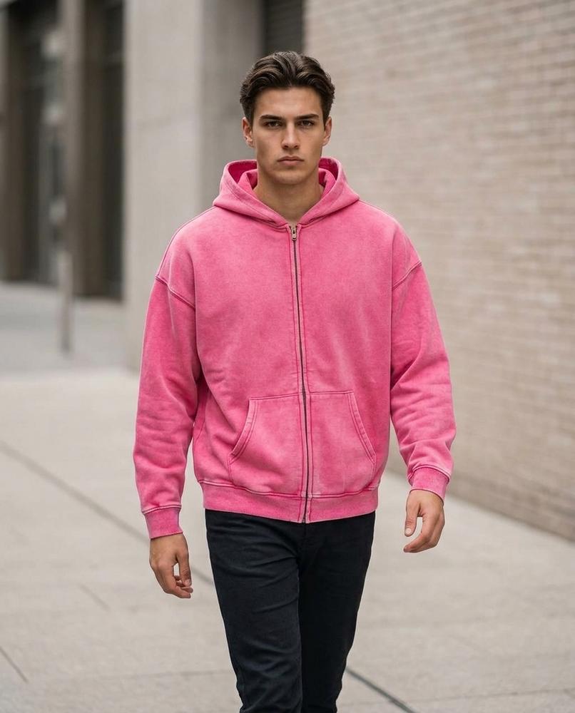 Zumieze - Vehil | Washed Zip-Up Hoodie Men