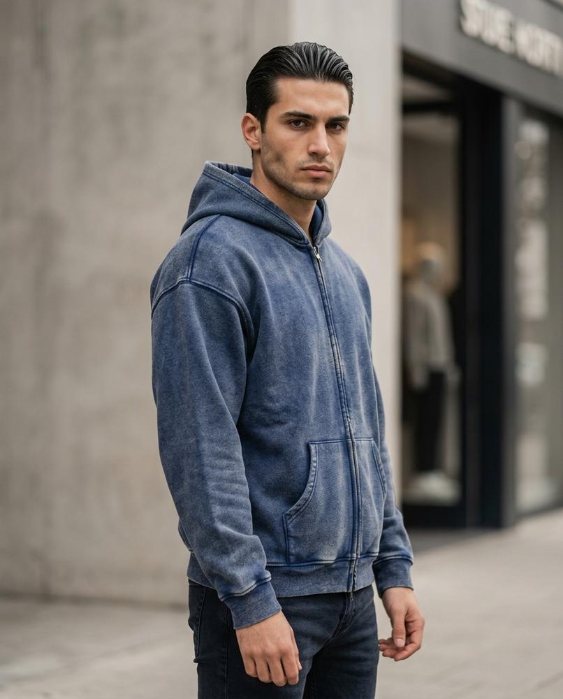 Zumieze - Vehil | Washed Zip-Up Hoodie Men