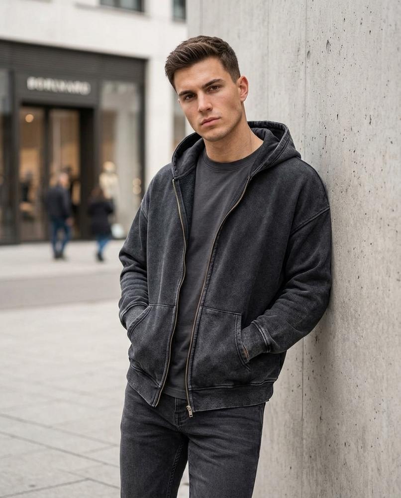 Zumieze - Vehil | Washed Zip-Up Hoodie Men