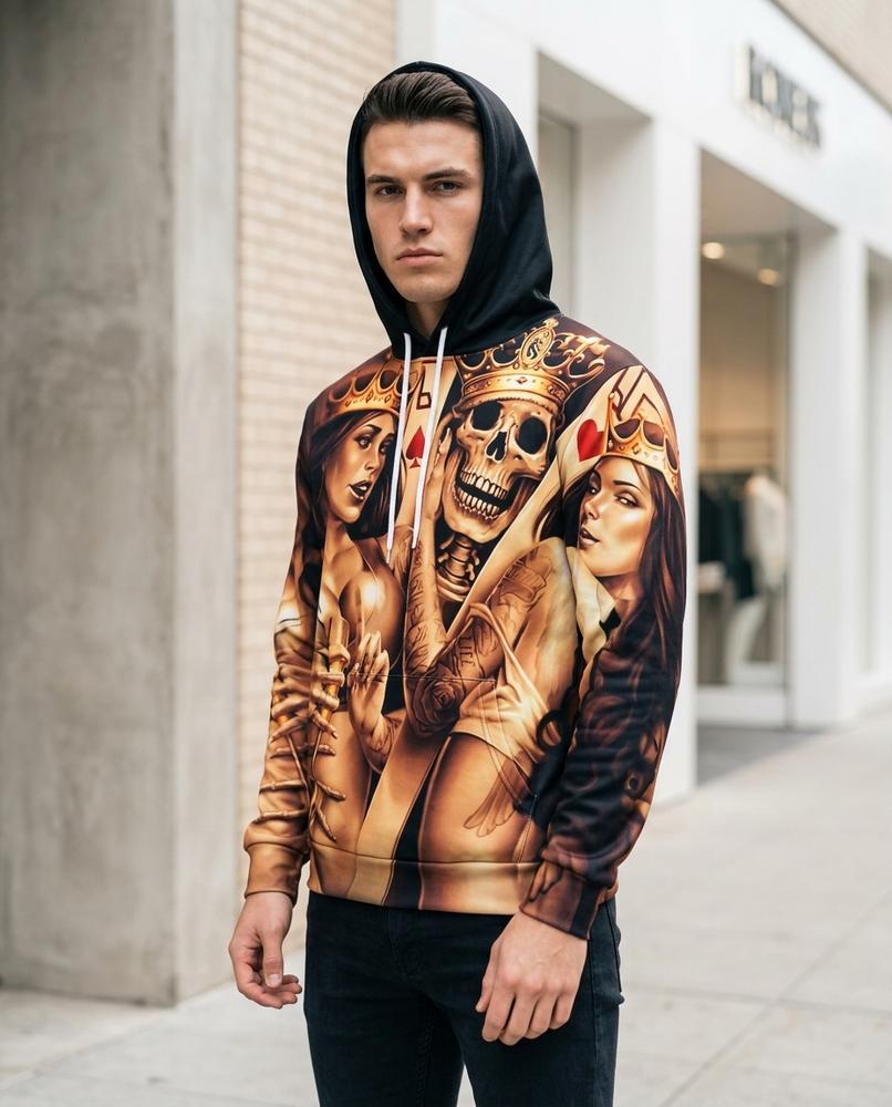 Zumieze - Vilal | Graphic-Print Hooded Hoodie Men