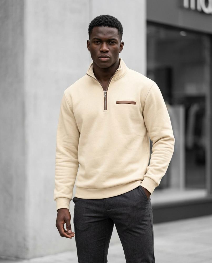 Zumieze - Yokuv | Quarter-Zip Stand-Collar Sweatshirt Men