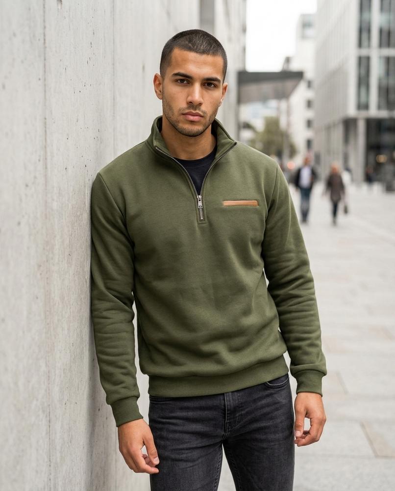 Zumieze - Yokuv | Quarter-Zip Stand-Collar Sweatshirt Men