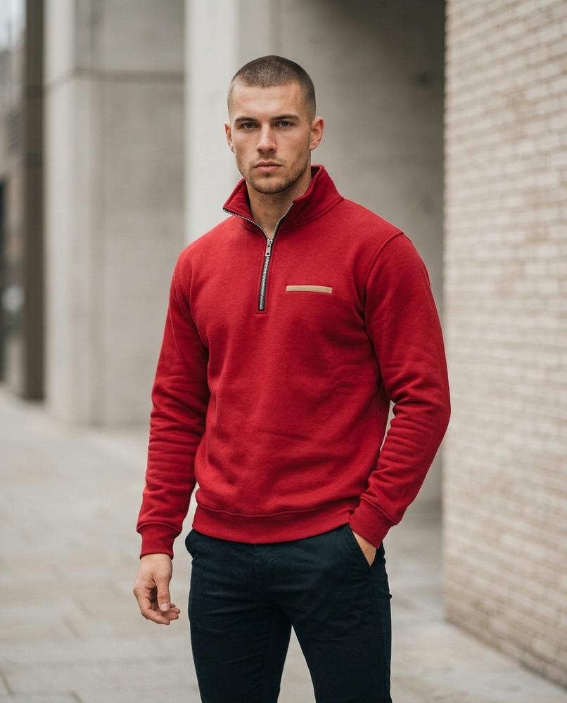 Zumieze - Yokuv | Quarter-Zip Stand-Collar Sweatshirt Men