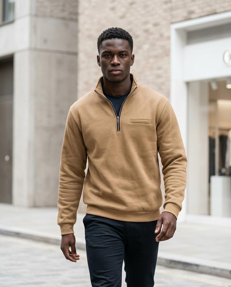 Zumieze - Yokuv | Quarter-Zip Stand-Collar Sweatshirt Men