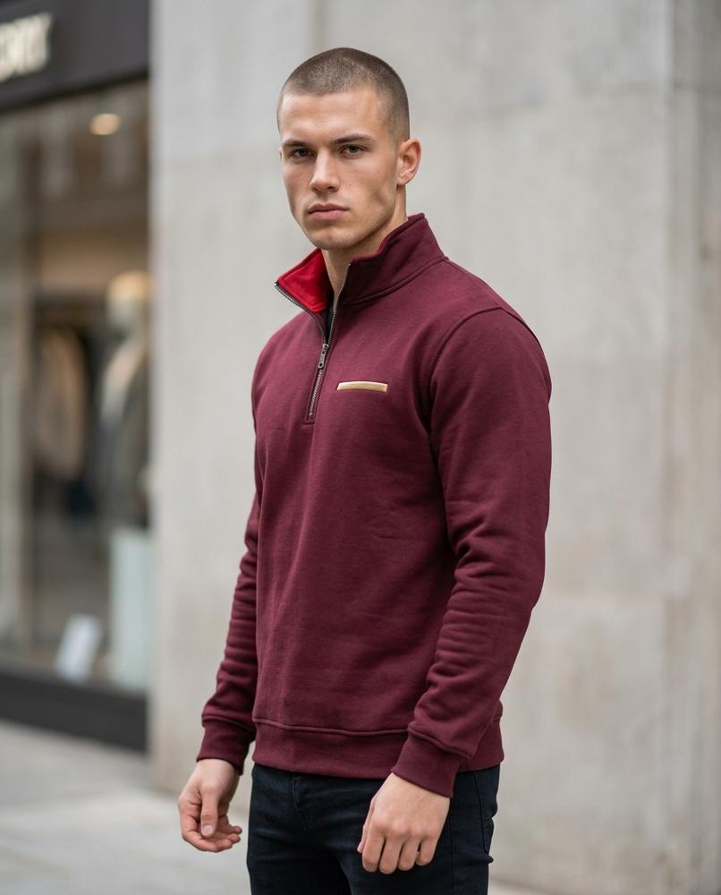 Zumieze - Yokuv | Quarter-Zip Stand-Collar Sweatshirt Men