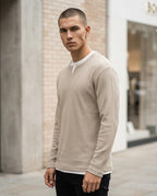 Zumieze - Vemak | Waffle-Knit Split-Neck Sweater Men