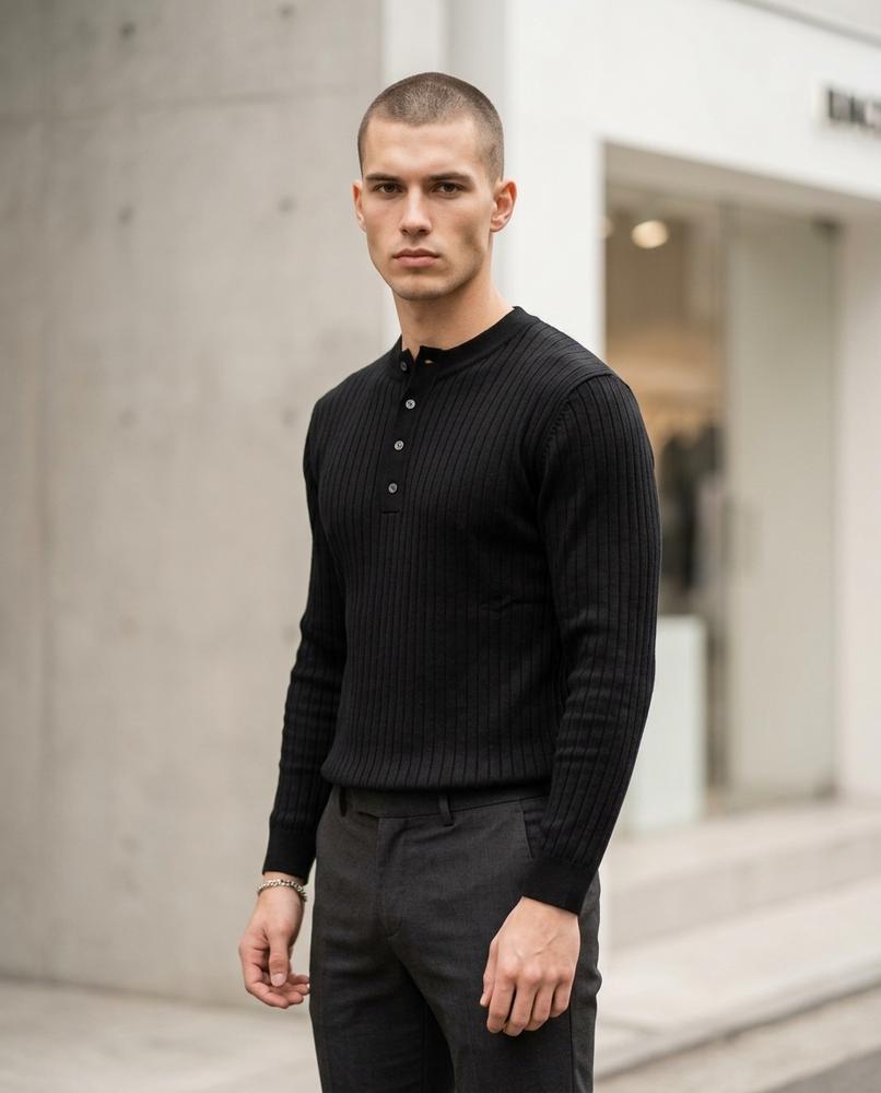 Zumieze - Kodet | Ribbed Slim Fit Sweater Men
