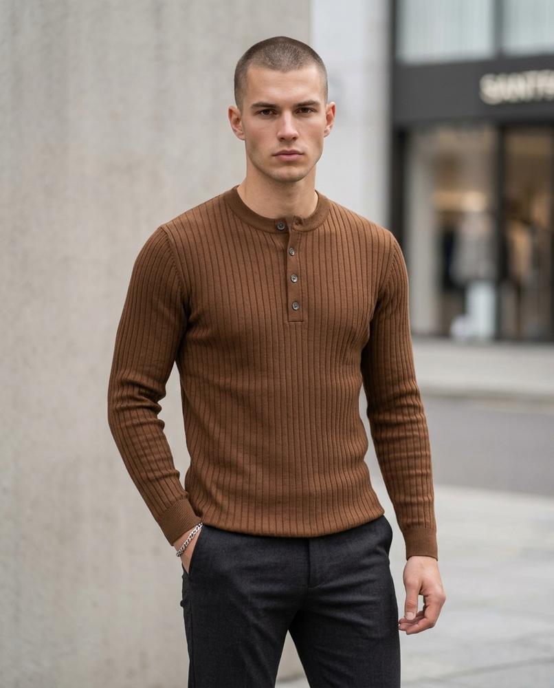 Zumieze - Kodet | Ribbed Slim Fit Sweater Men