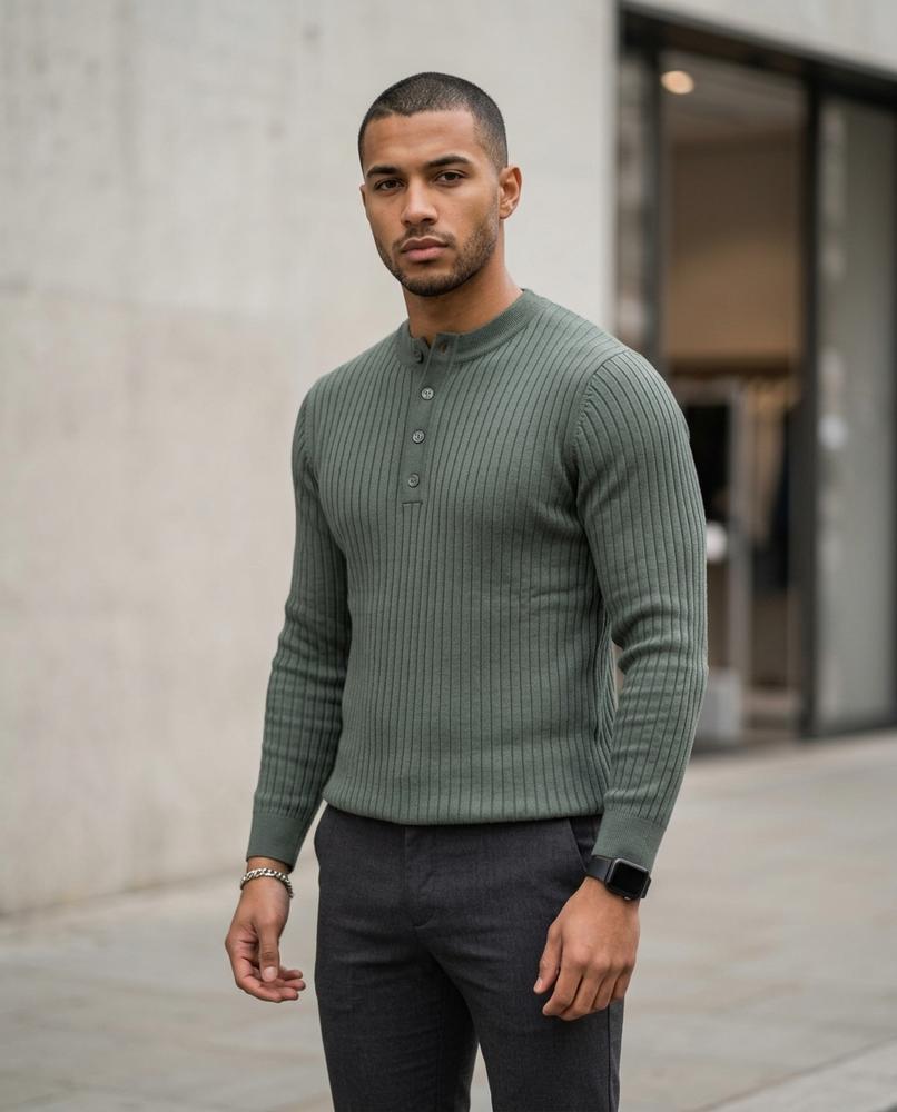 Zumieze - Kodet | Ribbed Slim Fit Sweater Men
