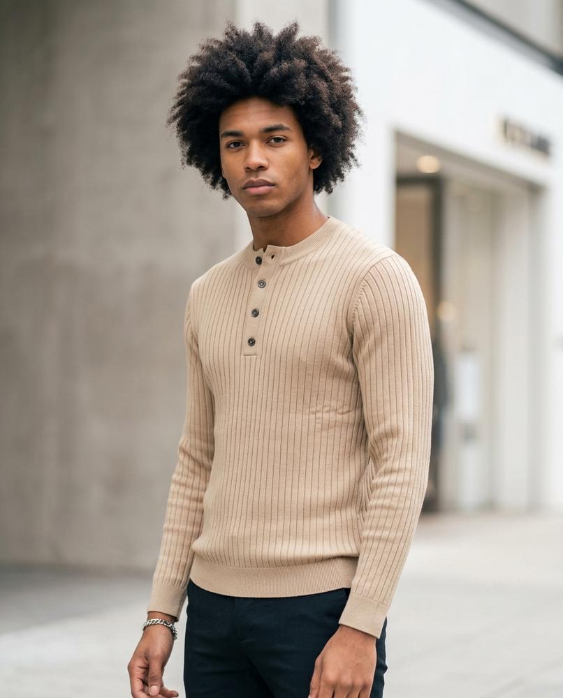 Zumieze - Kodet | Ribbed Slim Fit Sweater Men