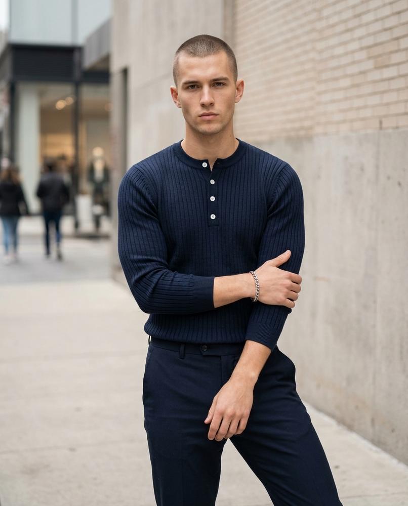 Zumieze - Kodet | Ribbed Slim Fit Sweater Men