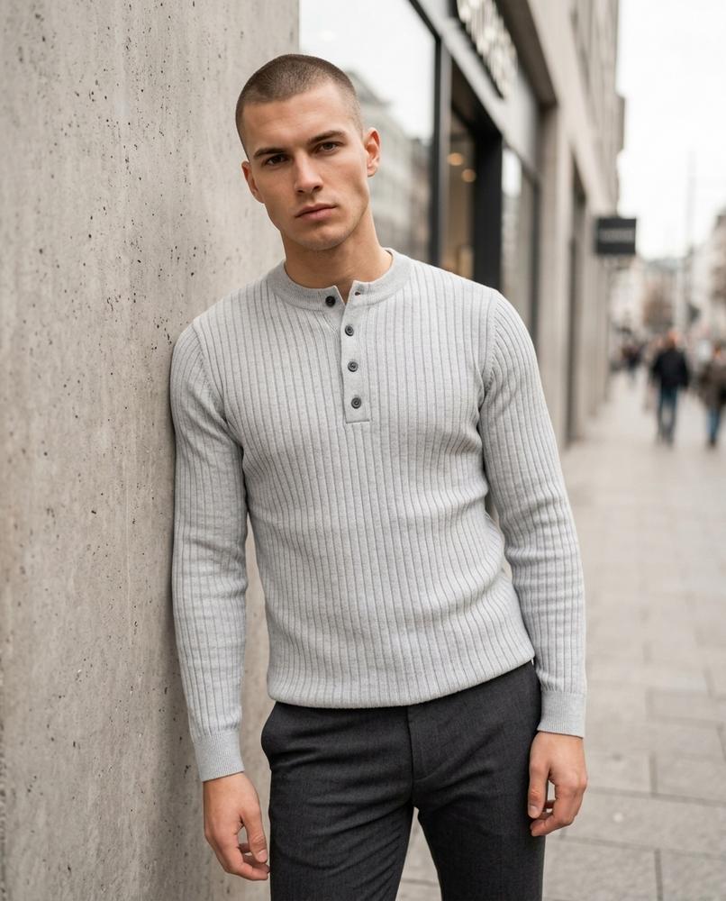 Zumieze - Kodet | Ribbed Slim Fit Sweater Men