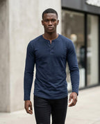 Zumieze - Aobir | Long-Sleeved Button-Placket T-Shirt Men