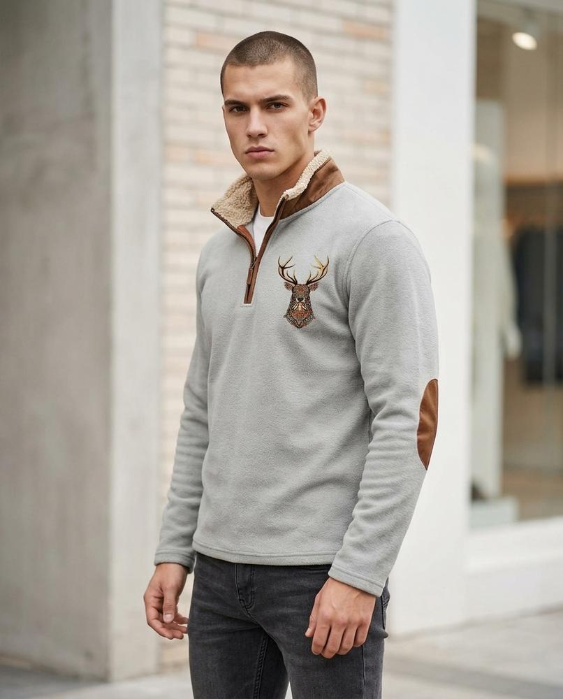 Zumieze - Zilad | Fleece-Lined Half-Zip Sweatshirt Men