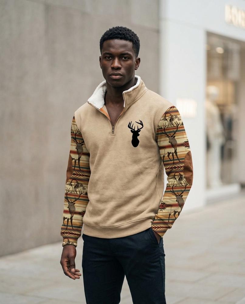 Zumieze - Zilad | Fleece-Lined Half-Zip Sweatshirt Men