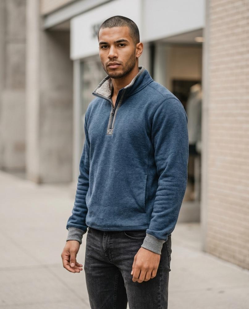 Zumieze - Zilad | Fleece-Lined Half-Zip Sweatshirt Men
