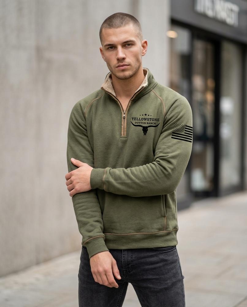 Zumieze - Zilad | Fleece-Lined Half-Zip Sweatshirt Men