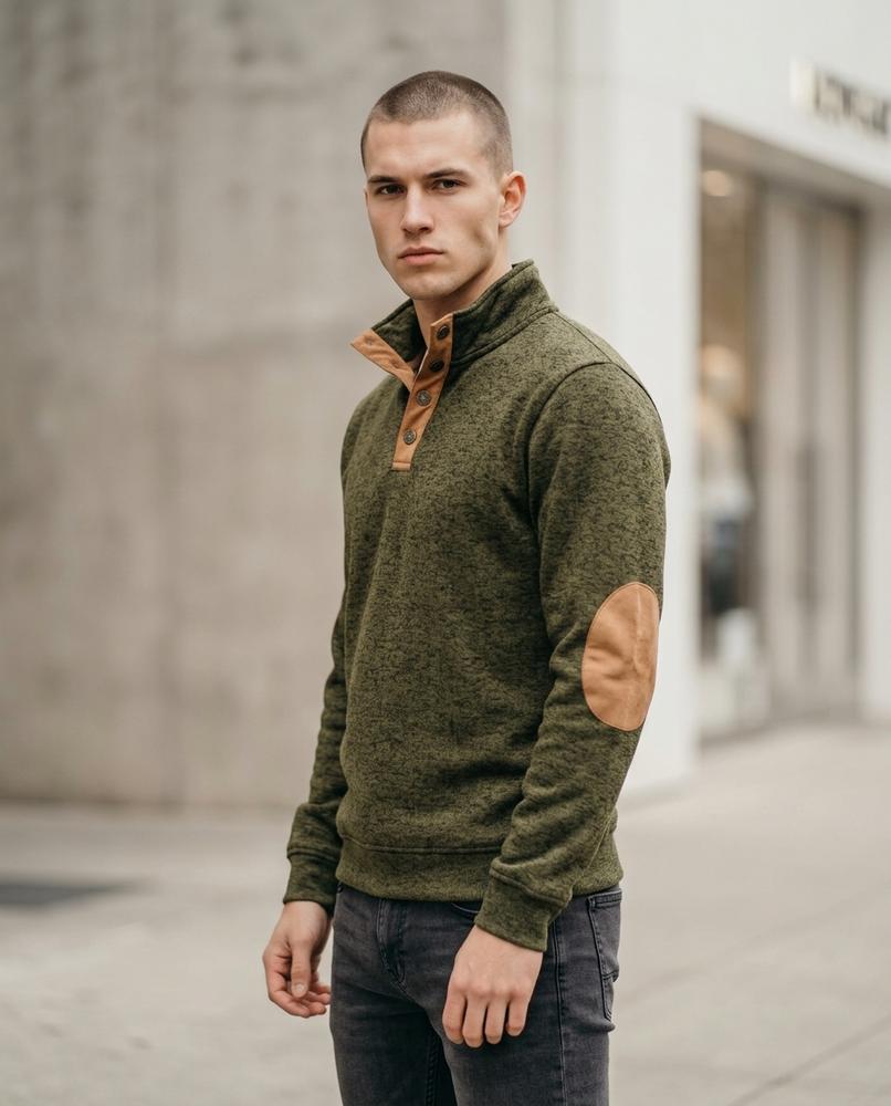 Zumieze - Sopol | Marled Button-Neck Sweater Men