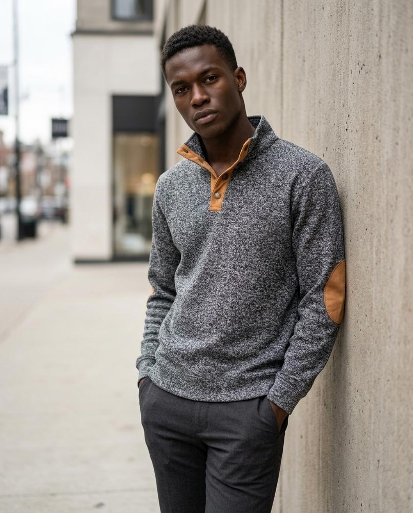 Zumieze - Sopol | Marled Button-Neck Sweater Men