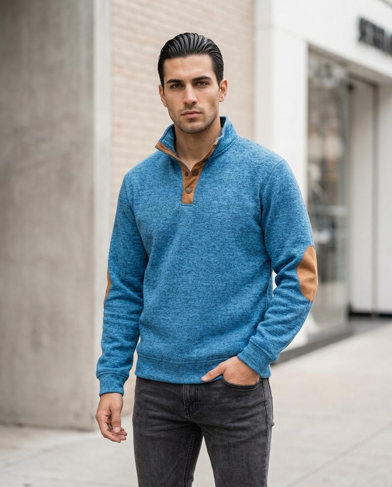Zumieze - Sopol | Marled Button-Neck Sweater Men