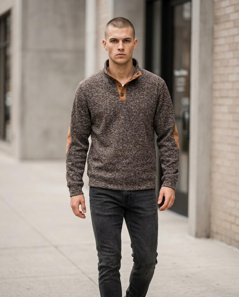 Zumieze - Sopol | Marled Button-Neck Sweater Men
