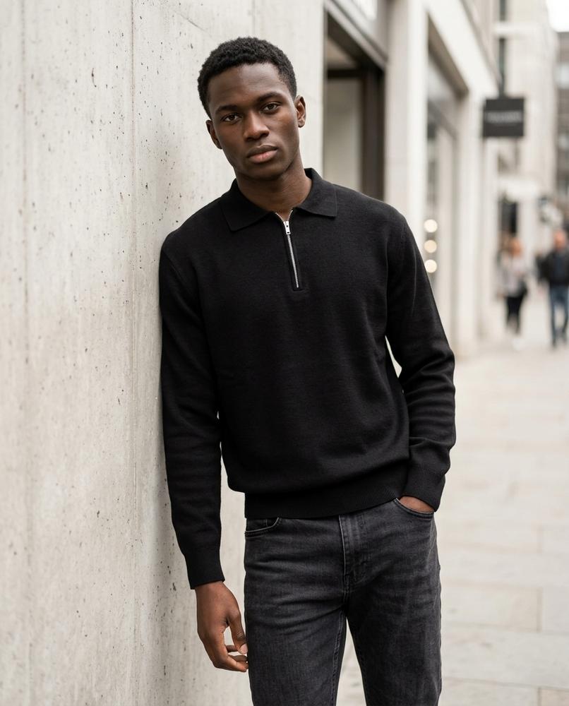 Zumieze - Lutar | Zip-Neck Knitted Sweater Men