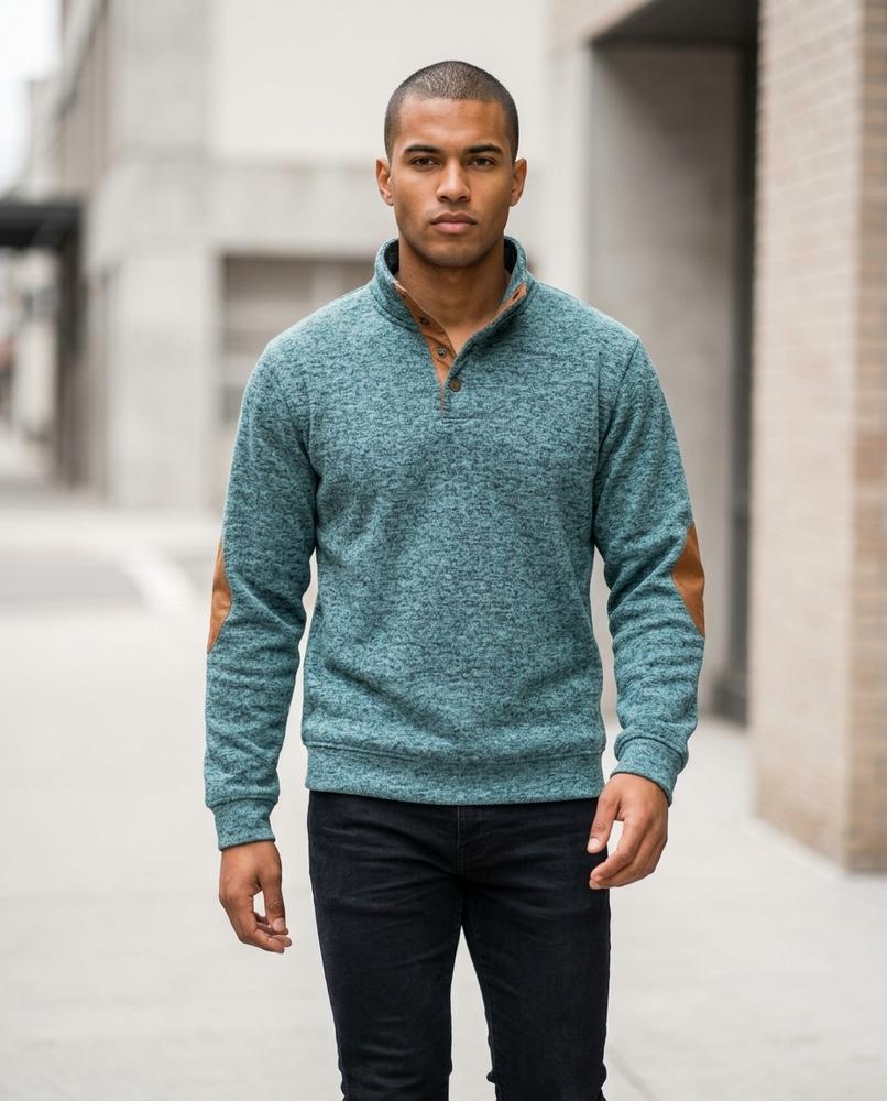 Zumieze - Sopol | Marled Button-Neck Sweater Men