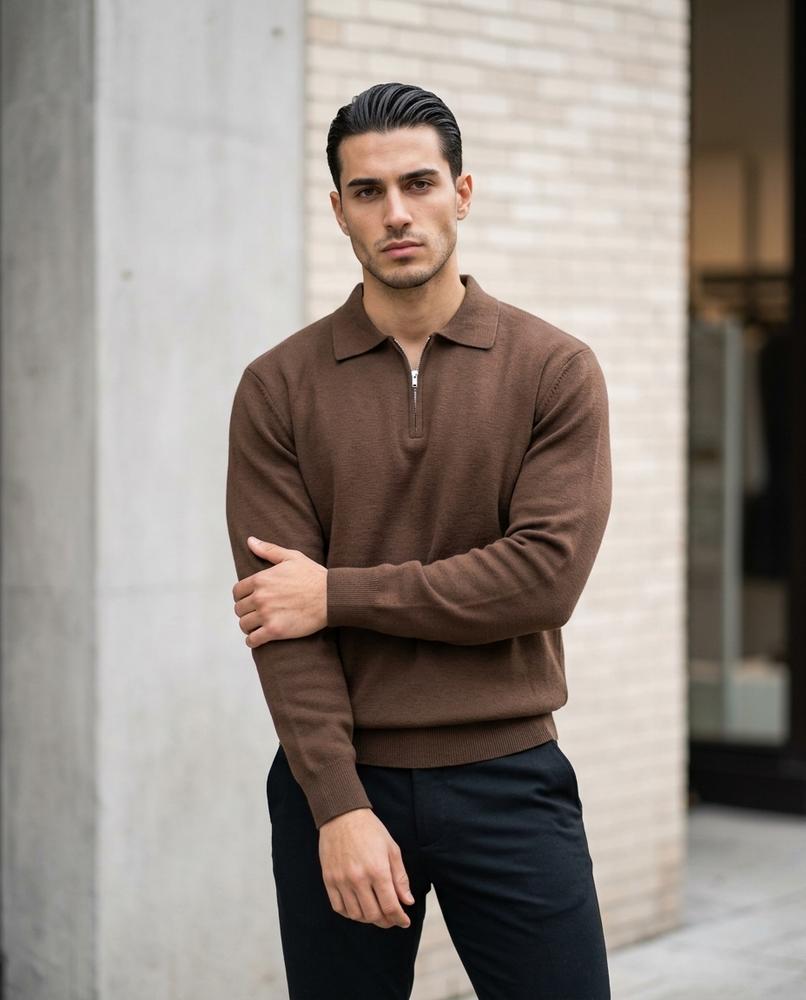 Zumieze - Lutar | Zip-Neck Knitted Sweater Men
