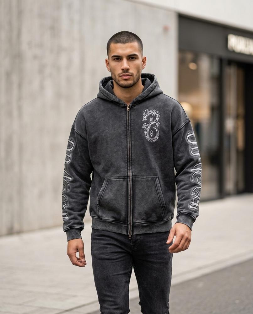 Zumieze - Cafuk | Washed Embroidered Hoodie Men