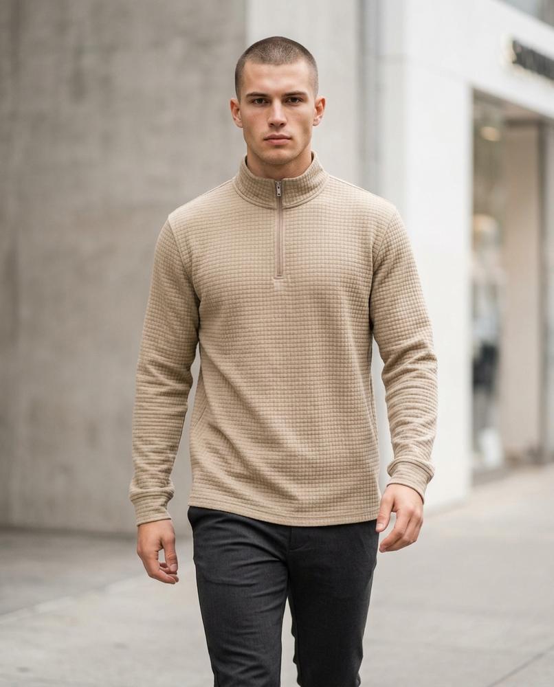 Zumieze - Sukil | Textured Quarter-Zip Sweater Men
