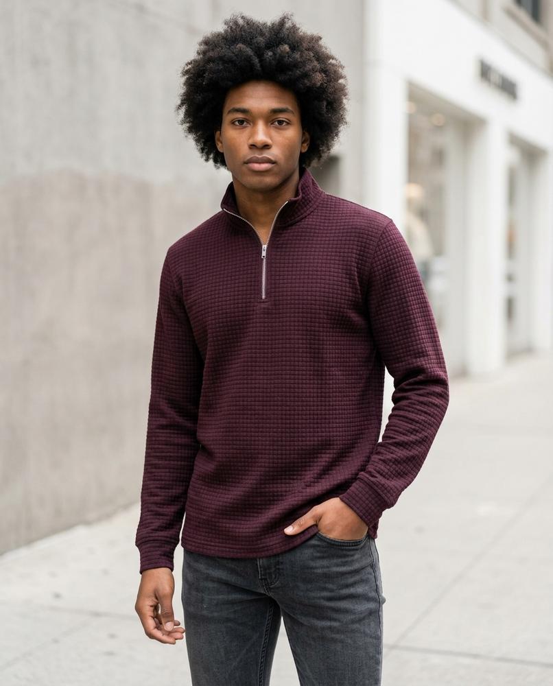 Zumieze - Sukil | Textured Quarter-Zip Sweater Men