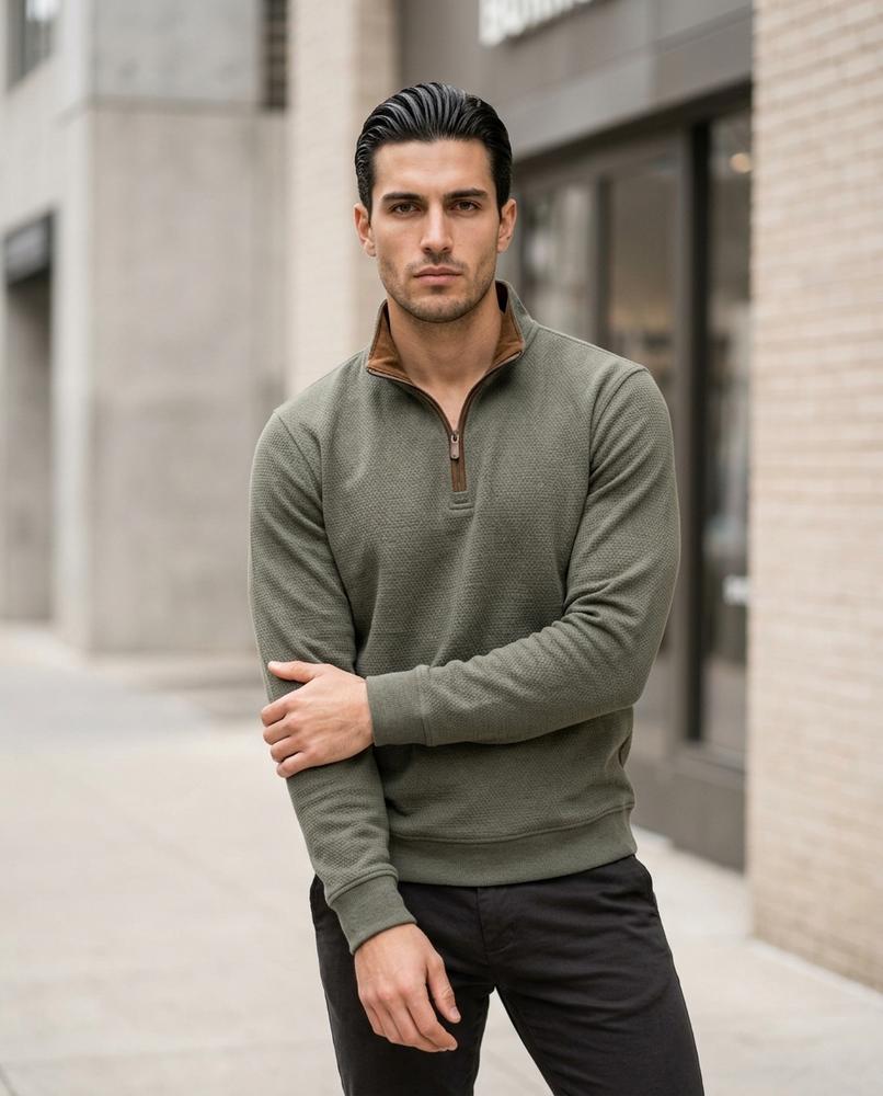 Zumieze - Kefus | Textured Quarter-Zip Sweater Men
