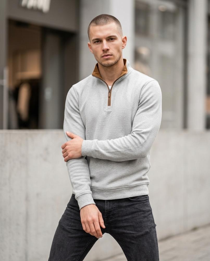 Zumieze - Kefus | Textured Quarter-Zip Sweater Men