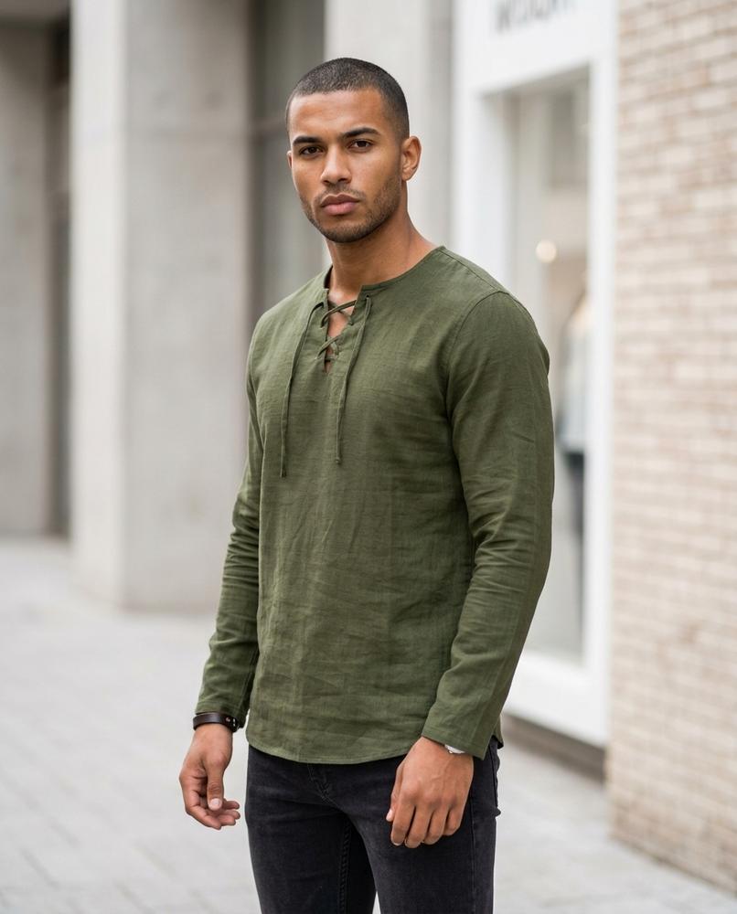 Zumieze - Luviv | Lace-Up Long-Sleeved Shirt Men