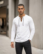 Zumieze - Luviv | Lace-Up Long-Sleeved Shirt Men