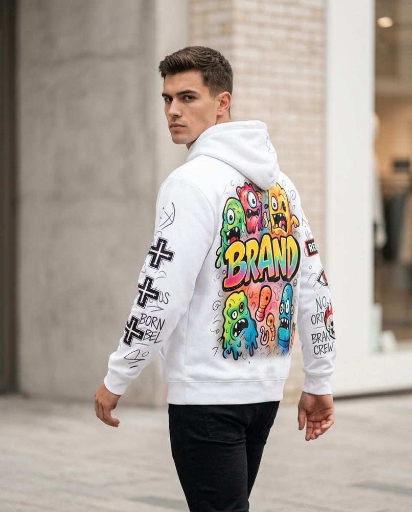 Zumieze - Nunut | Graphic-Print Pullover Hoodie Men