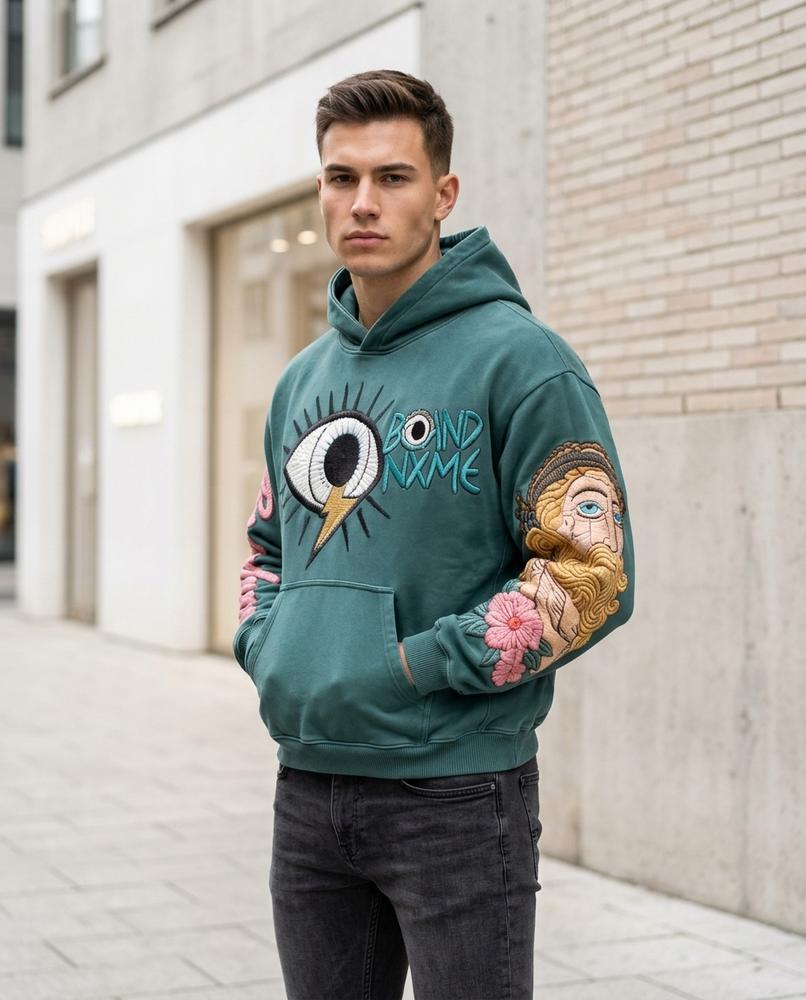 Zumieze - Eofuv | Embroidered Relaxed Fit Hoodie Men