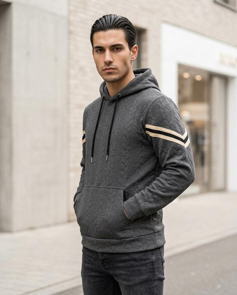 Zumieze - Yufot | Textured Striped Hoodie Men