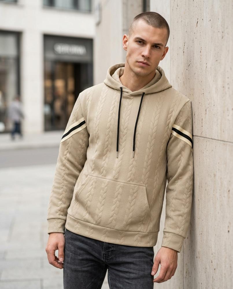 Zumieze - Yufot | Textured Striped Hoodie Men