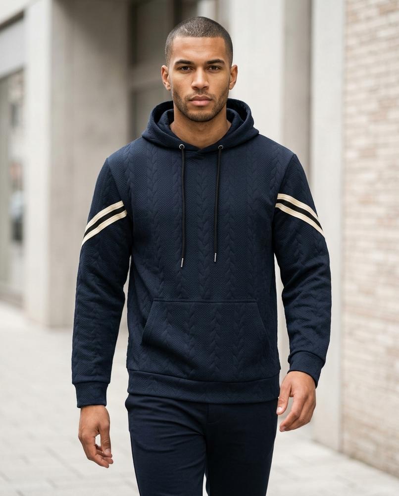 Zumieze - Yufot | Textured Striped Hoodie Men
