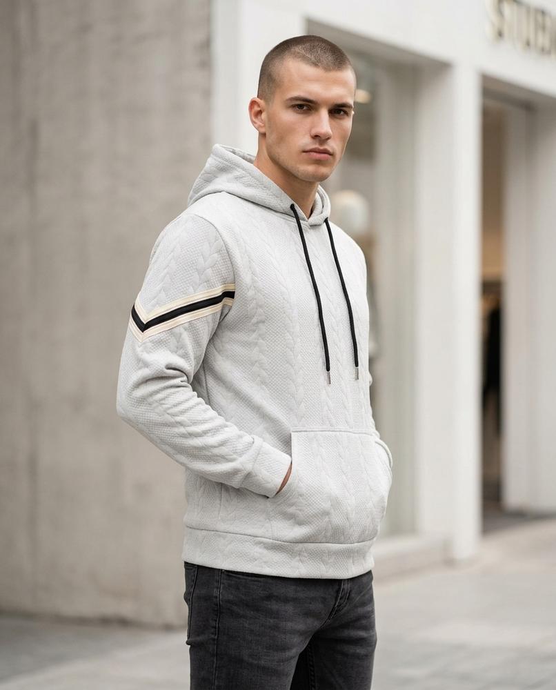 Zumieze - Yufot | Textured Striped Hoodie Men