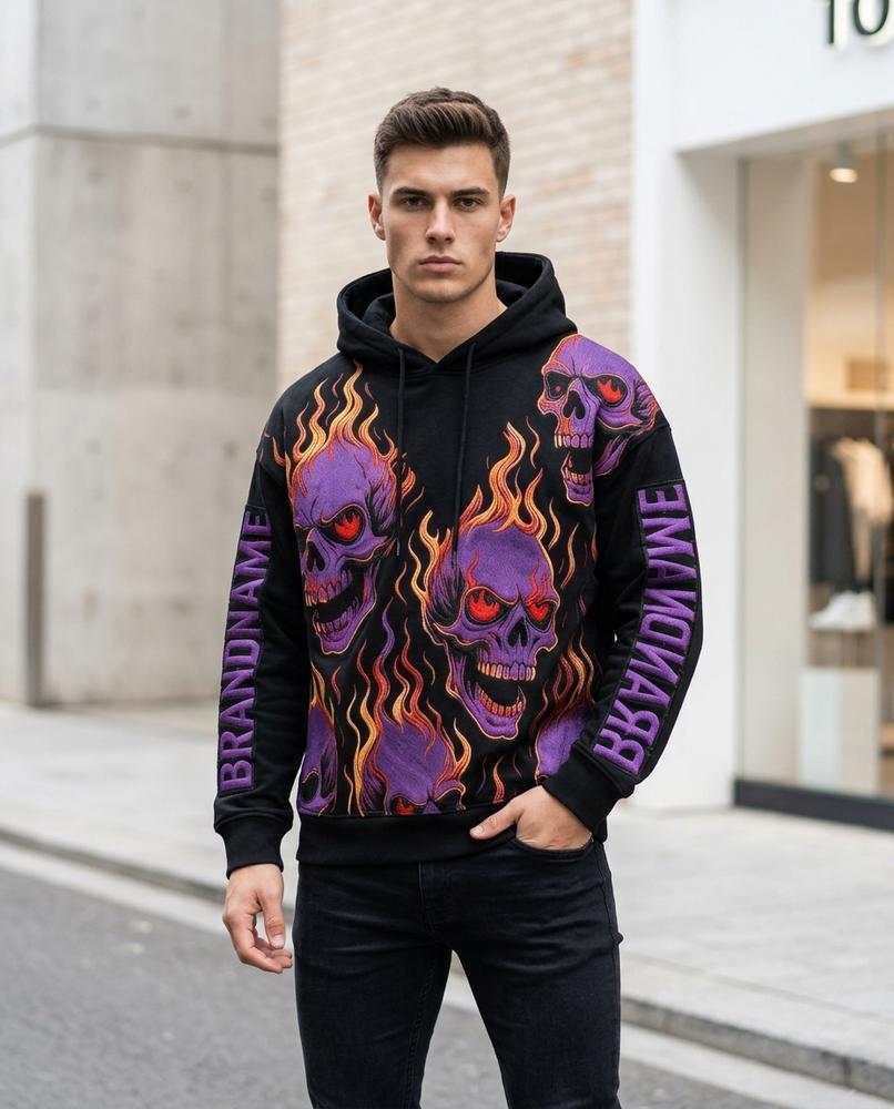 Zumieze - Lidol | Embroidered Printed Hoodie Unisex