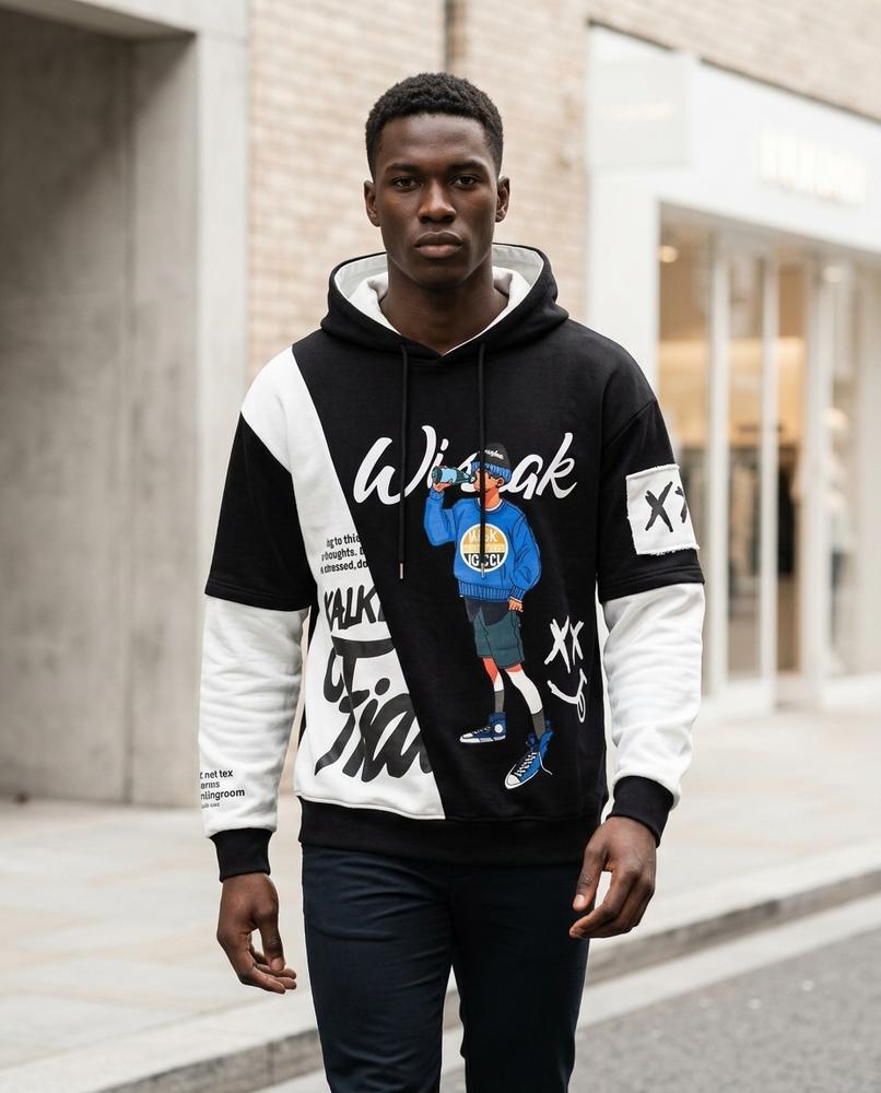 Zumieze - Rekim | Graphic Color-Block Hoodie Men
