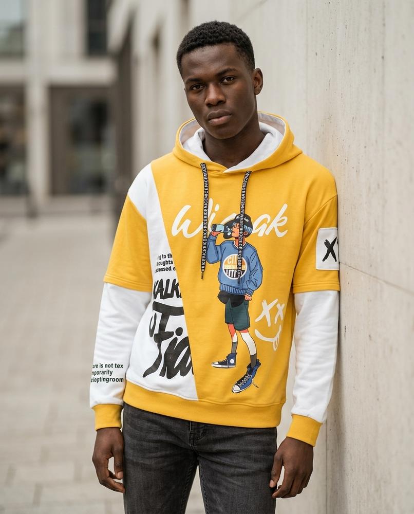 Zumieze - Rekim | Graphic Color-Block Hoodie Men