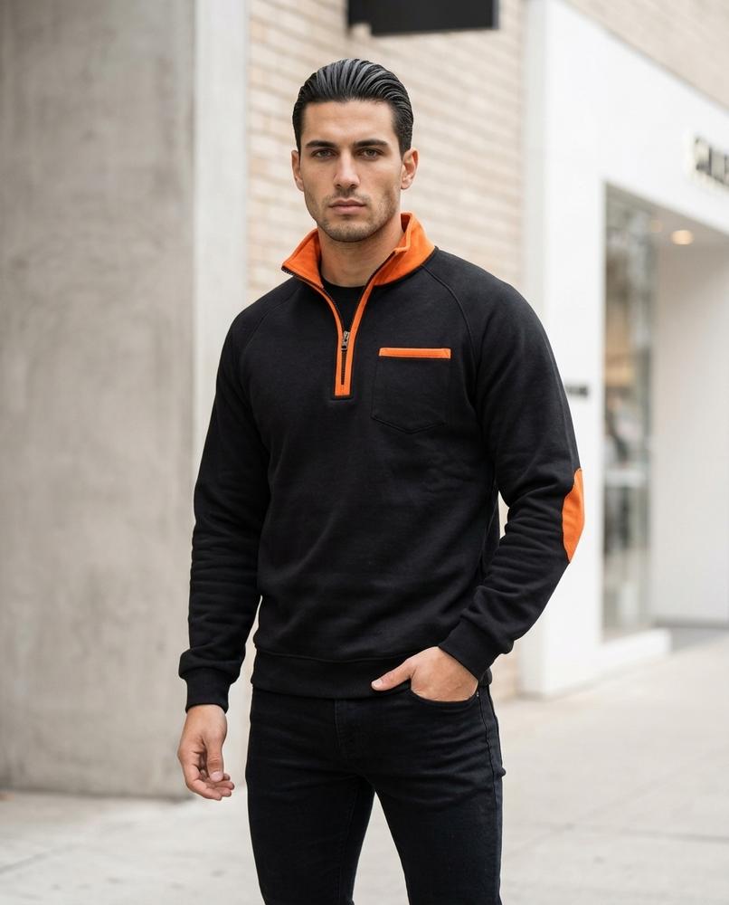 Zumieze - Eahor | Quarter-Zip Color-Block Sweatshirt Men