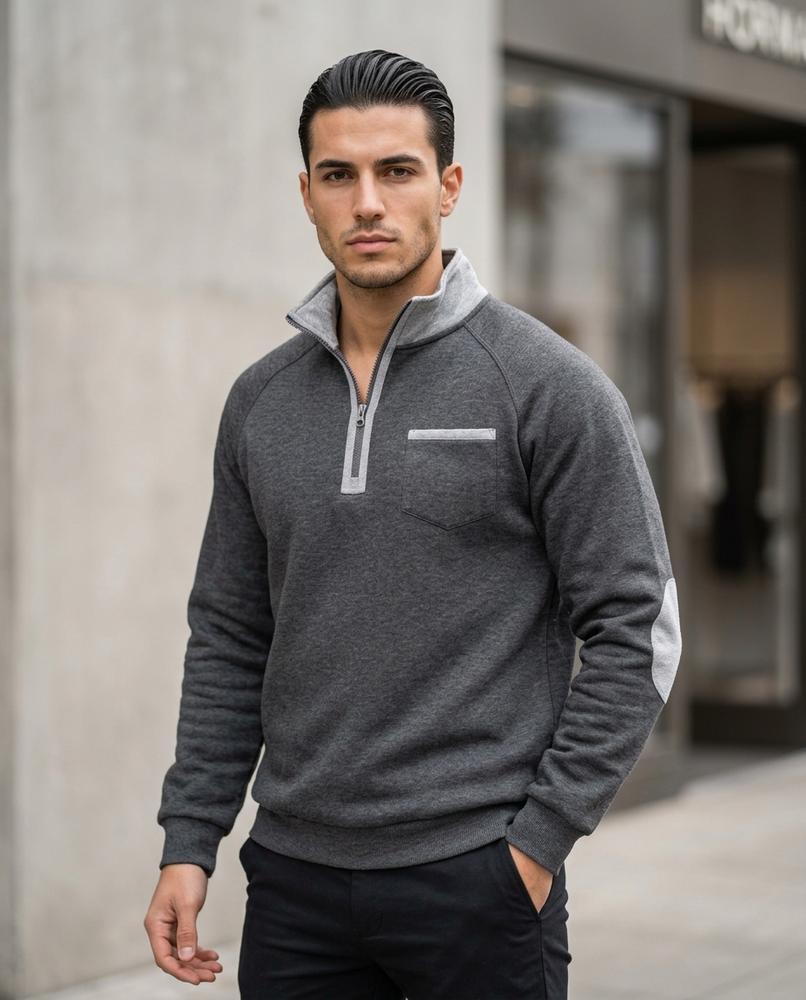 Zumieze - Eahor | Quarter-Zip Color-Block Sweatshirt Men