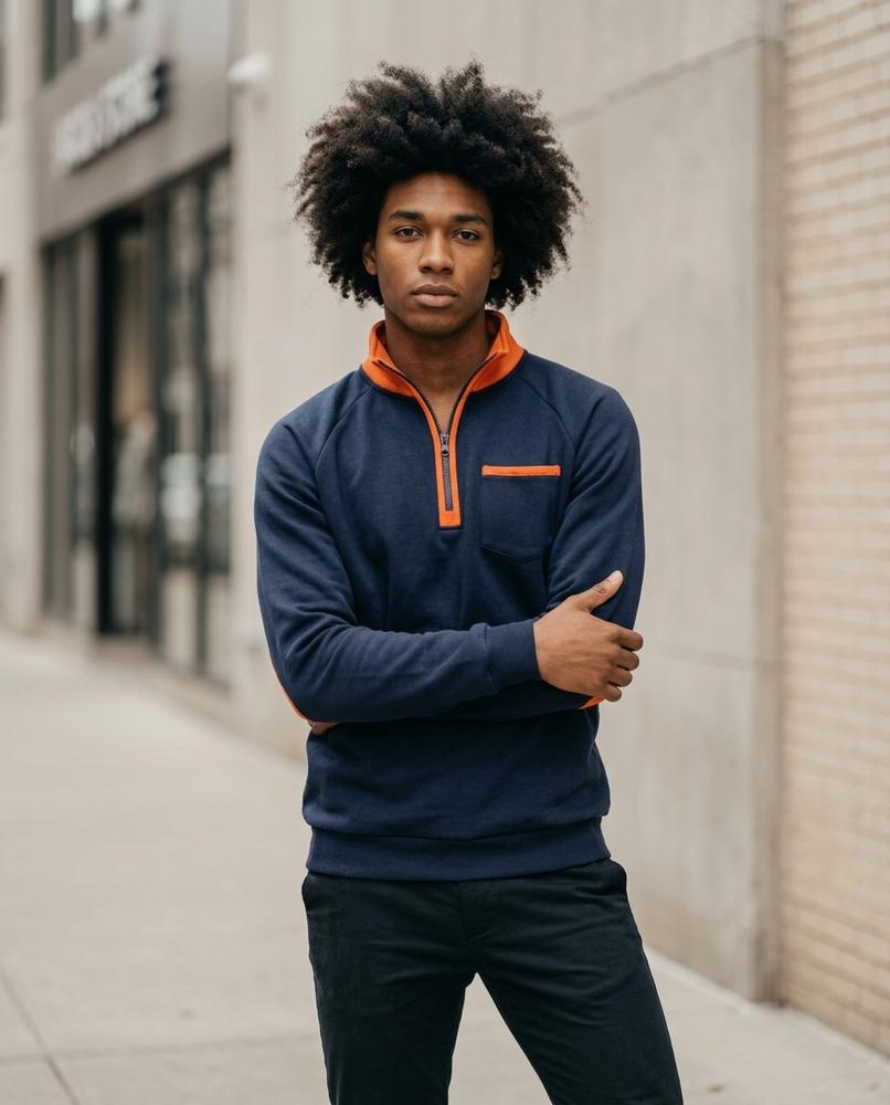Zumieze - Eahor | Quarter-Zip Color-Block Sweatshirt Men